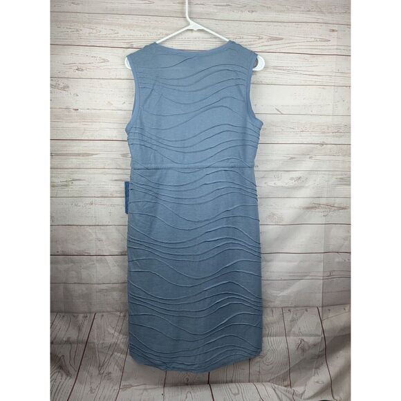 Simply‎ Vera Wang Dress Womens Medium Blue Sleeveless Knit drawstring waist NEW - Picture 2 of 6